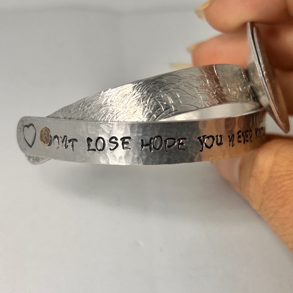 NEW Inspirational Silver Double Bracelet.
